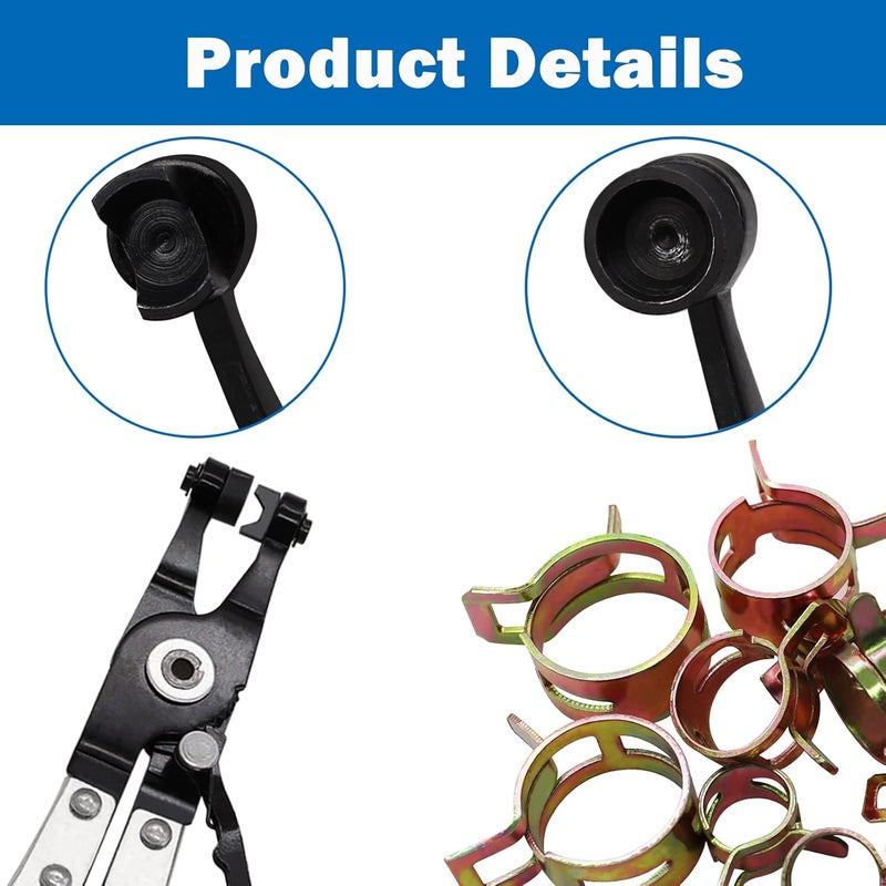 Tnisesm 121Pcs 7-22mm Spring Hose Clamp Assortment kits with Swivel Flat Band Fuel Hose Clamp Plier, Silicone Vacuum Hose Action Pipe Clamp Low Pressure Air Clip Clamp for Hose Clamps - Image 4